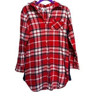 EUC Sonoma Long Plaid Flannel Button Down Size XS
